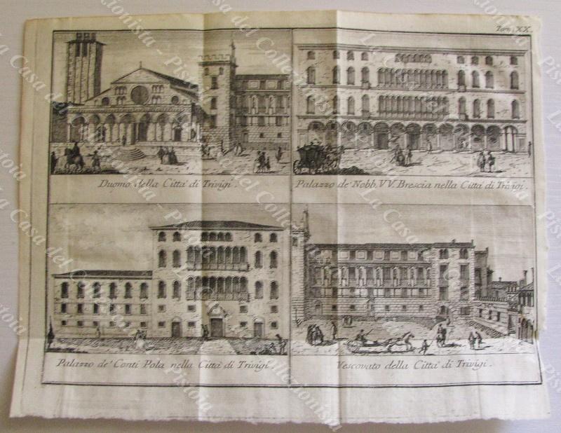 TREVISO. 4 vedute in unica tavola. Salmon, Venezia, 1750