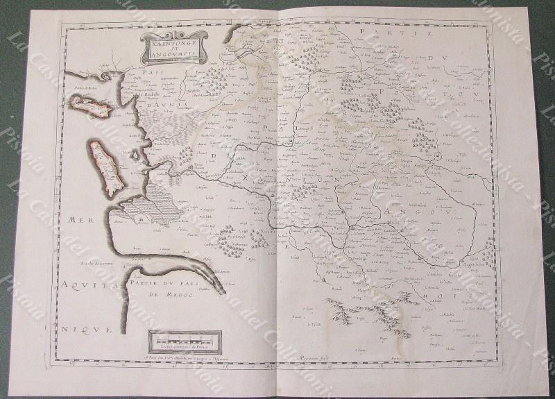 FRANCIA, anno 1653. XAINTONGE ET ANGOUMOIS. Carta geografica doppia. A. Peyrounin, Parigi, 1653