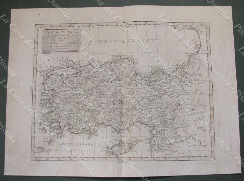 TURCHIA, CIPRO. ASIA MINOR in suas partes seu provincias divisa. Acquaforte. Venezia, Zatta, 1785.