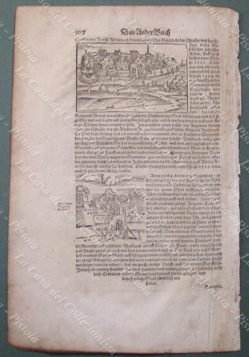 VENETO – PADOVA – FERRARA. Munster Sebastian, Cosmographia Universalis, Basilea, circa 1580.