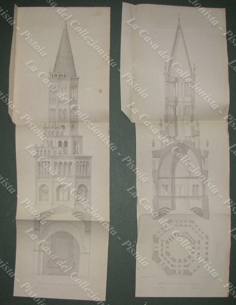 LOMBARDIA. Chiaravalle. “La Torre di Chiaravalle”. Stralcio del 1866. Tratto da IL GIORNALE DELL’INGEGNERE ARCHITETTO