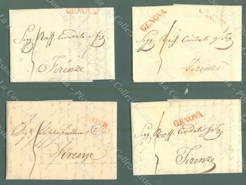 LIGURIA-TOSCANA. 4 lettere del 1825 da Genova a Firenze