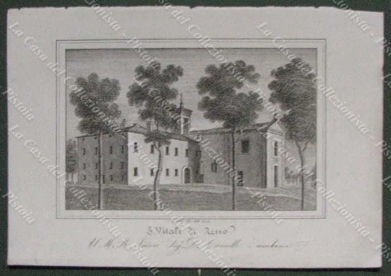 SAN VITALE DI RENO, Bologna. Chiesa Parrocchiale. Lito dis. da E.Corty. Anno 1837