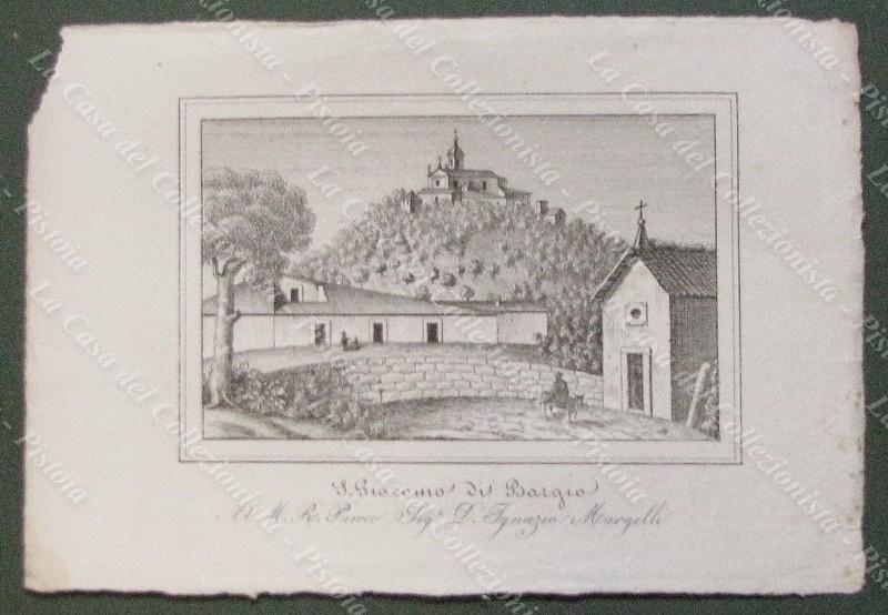 BARGI, Camugnano, Bologna. Chiesa di S.Giacomo. Lito dis. da E.Corty. Anno 1837