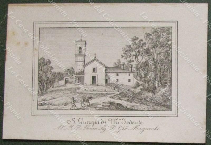 S.GIORGIO DI M.te FEDENTE, San Benedetto val di Sambro, Bologna. Chiesa parrocchiale. Lito dis. da E.Corty. Anno 1837