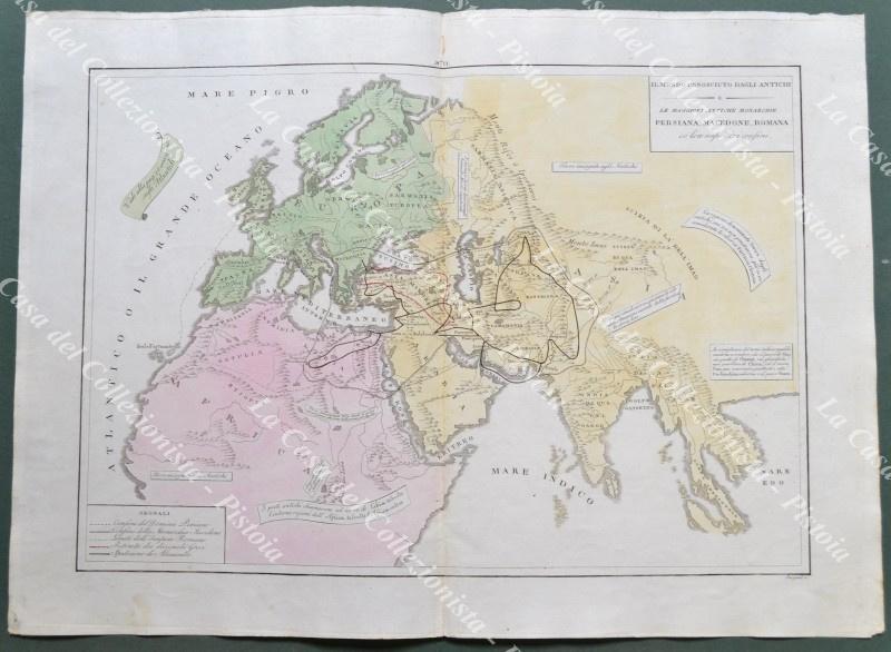 IL MONDO CONOSCIUTO DAGLI ANTICHI. Da Atlante Le Sage, Venezia, circa 1830