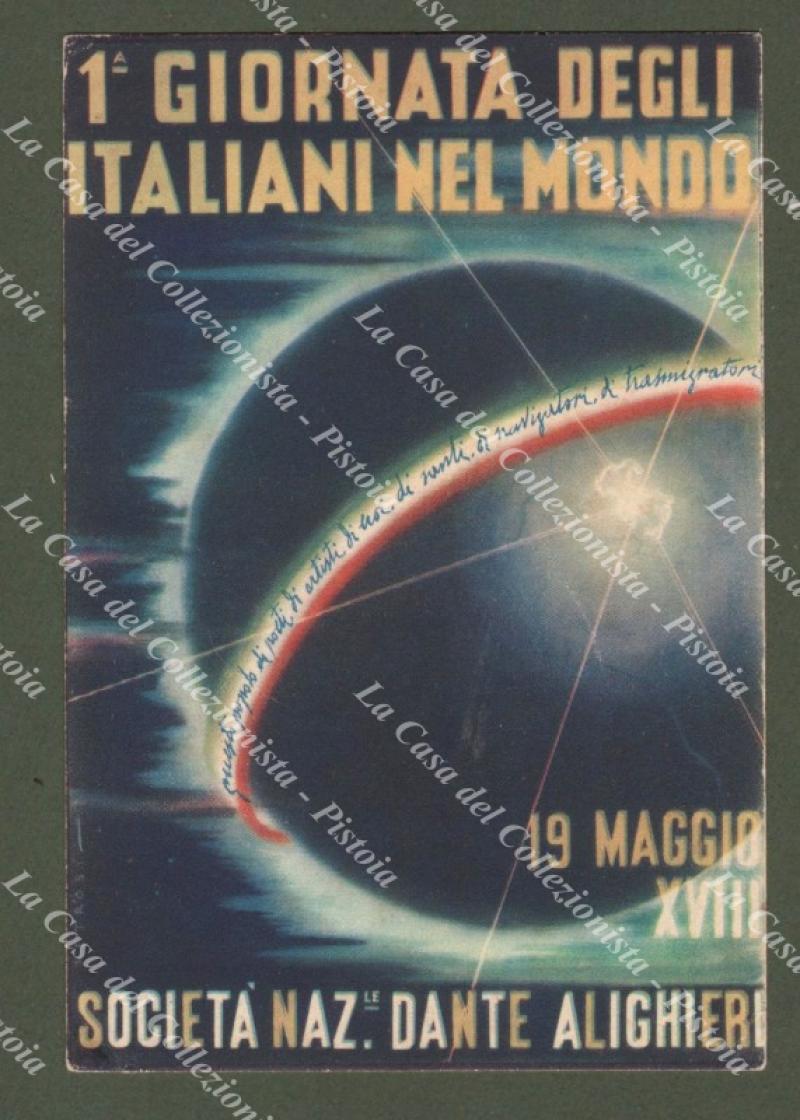 1940. SOC. NAZ. DANTE ALIGHIERI, 1° GIORNATA ITALIANI NEL MONDO