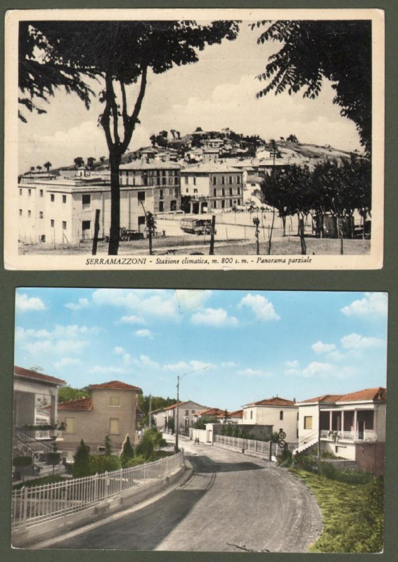 SERRAMAZZONI, Modena. 2 cartoline d'epoca viaggiate
