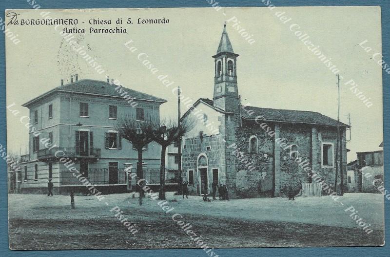 BORGOMANERO, Novara. Chiesa di S.Leonardo. Cartolina d'epoca viaggiata