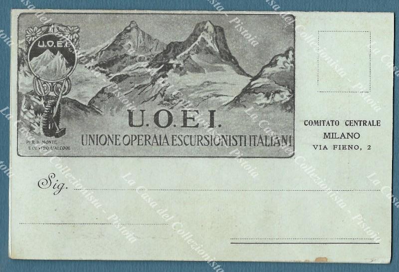 UNIONE OPERAI ESCURSIONISTI ITALIANI. Cart. doppia, anni 1920