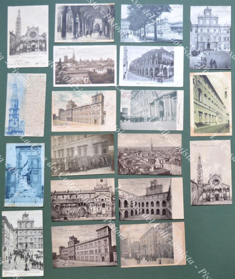 MODENA città. 19 cartoline d'epoca (11 viaggiate tra il 1900-1926)