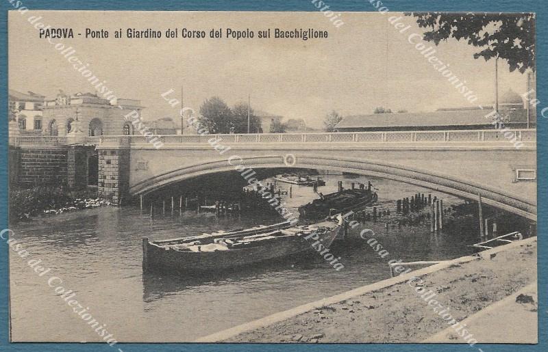PADOVA. Ponte sul Bocchiglione. Cartolina d'epoca, circa 1910