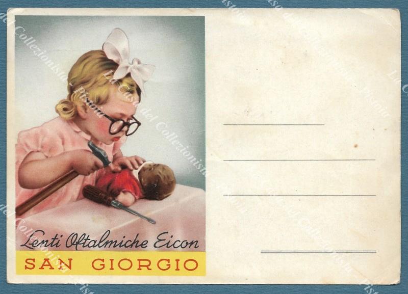 LENTI OFTALMICHE SAN GIORGIO. Cartolina d'epoca circa 1950