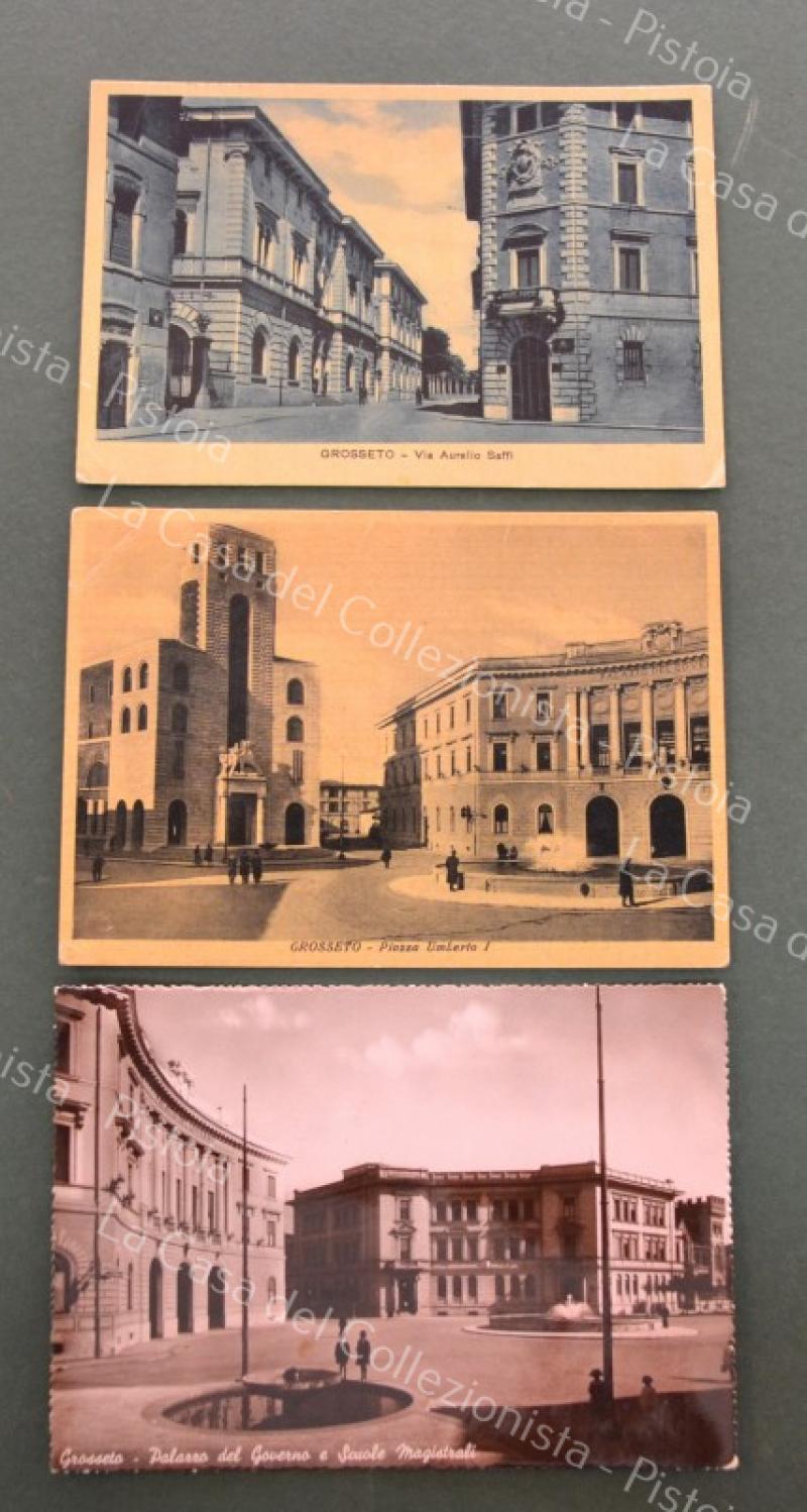 GROSSETO. 3 cartoline d'epoca viaggiate