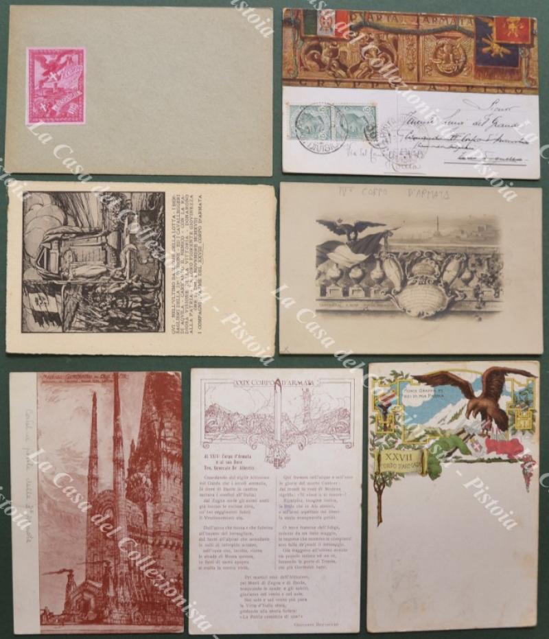VARI CORPI D'ARMATA. 7 cartoline d'epoca inizio 1900