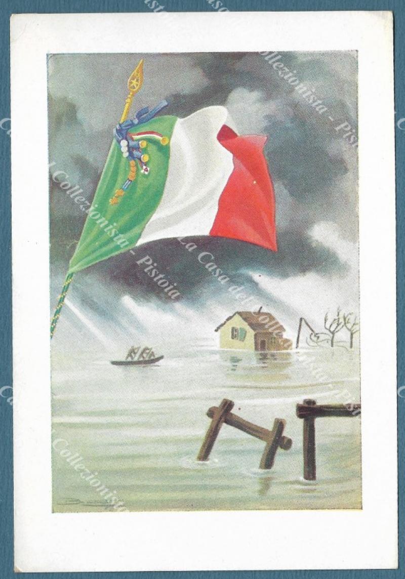 ARMA CARABINIERI. 1953 Alluvione Polesine. Cartolina d'epoca ediz. Boeri. (Rif.F4091)