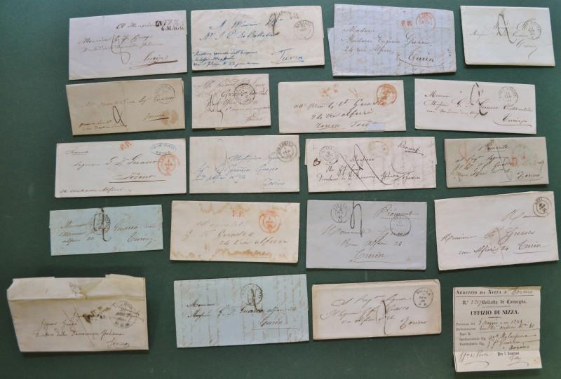 PIEMONTE. 19 lettere e una bolletta (anni 1849 - 1858)