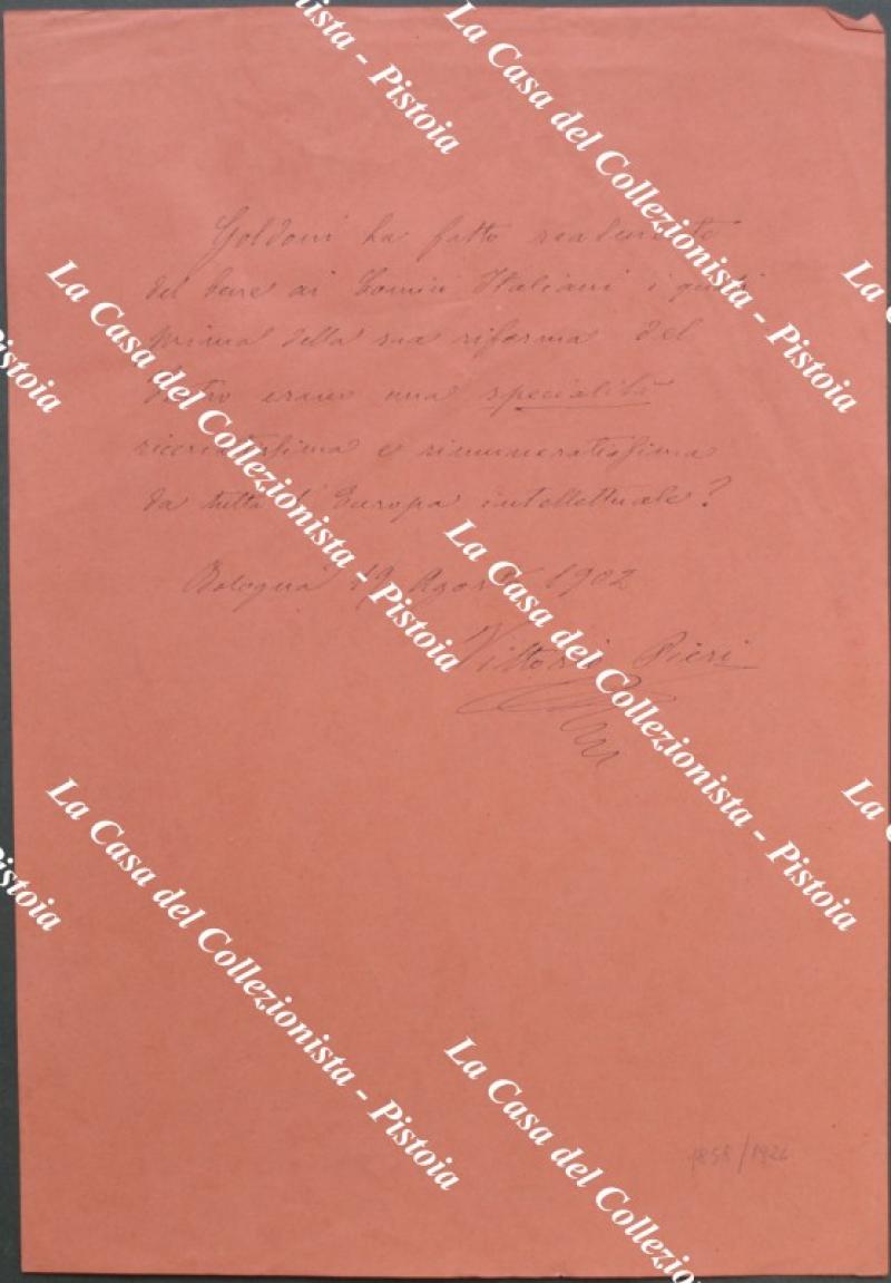 PIERI VITTORIO (Torino 1854 – Torino  1926). Celebre attore italiano del teatro e del  cinema muto.