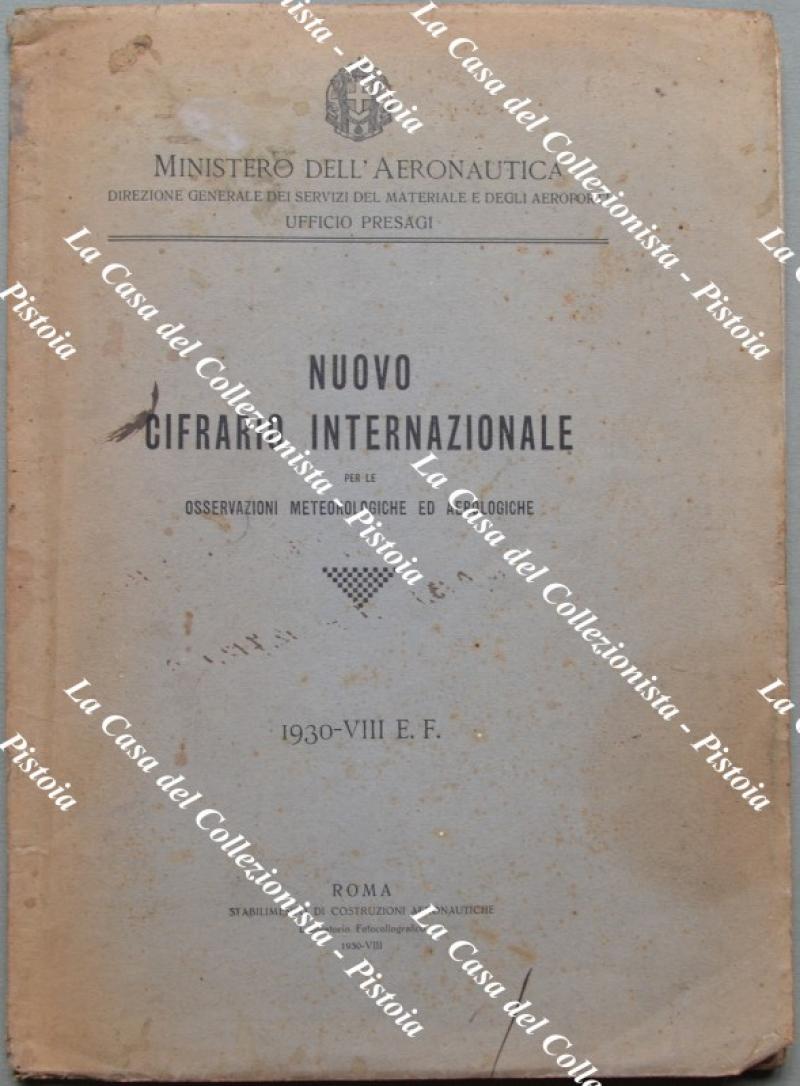 NUOVO CIFRARIO INTERNAZIONALE PER LE OSSERVAZIONI METEOROLOGICHE ED AEROLOGICHE.