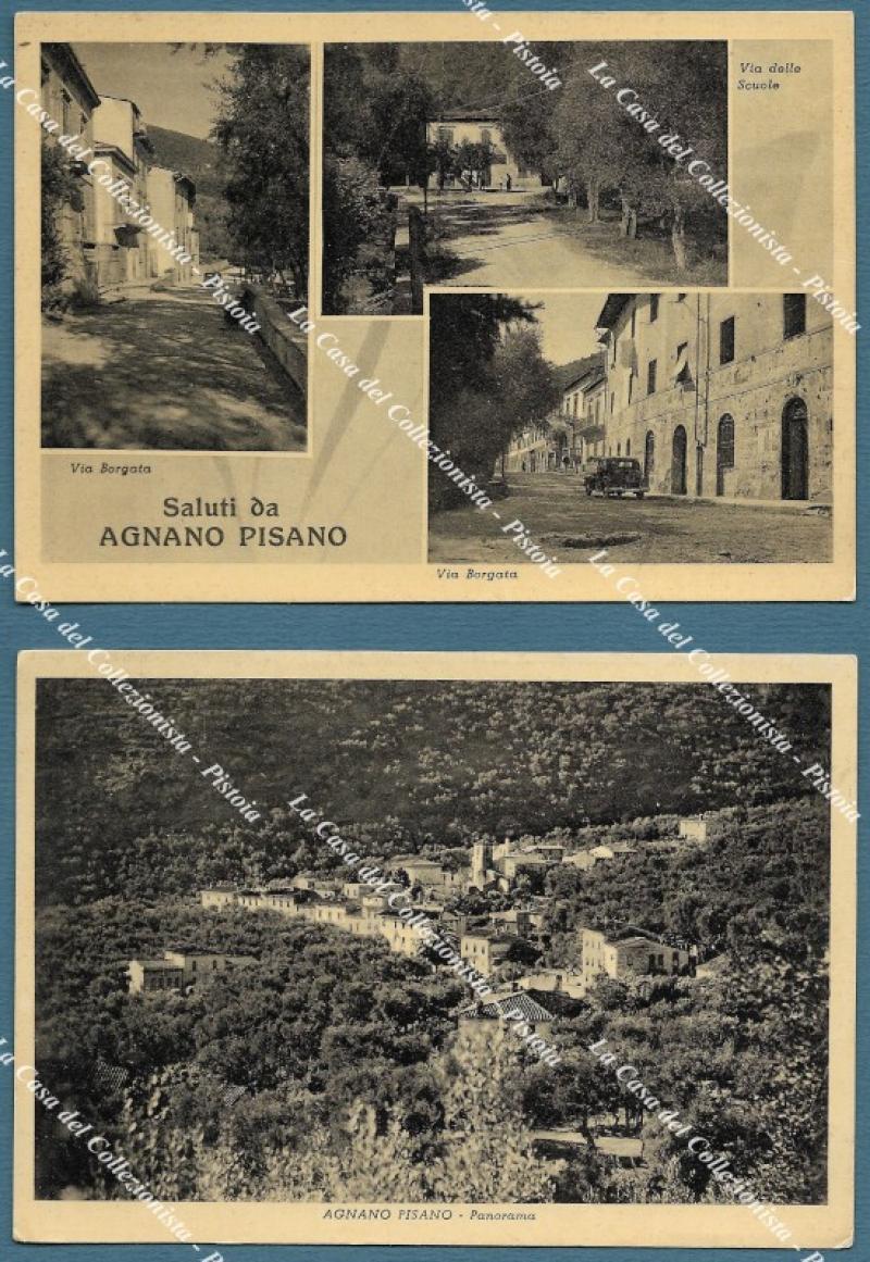 AGNANO PISANO, Pisa. Due cartoline viaggiate nel 1956 e 1957.