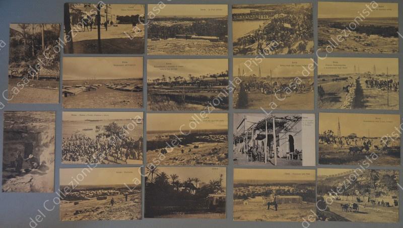 DERNA, guerra di Libia. 18 diverse belle cartoline d'epoca, circa 1912