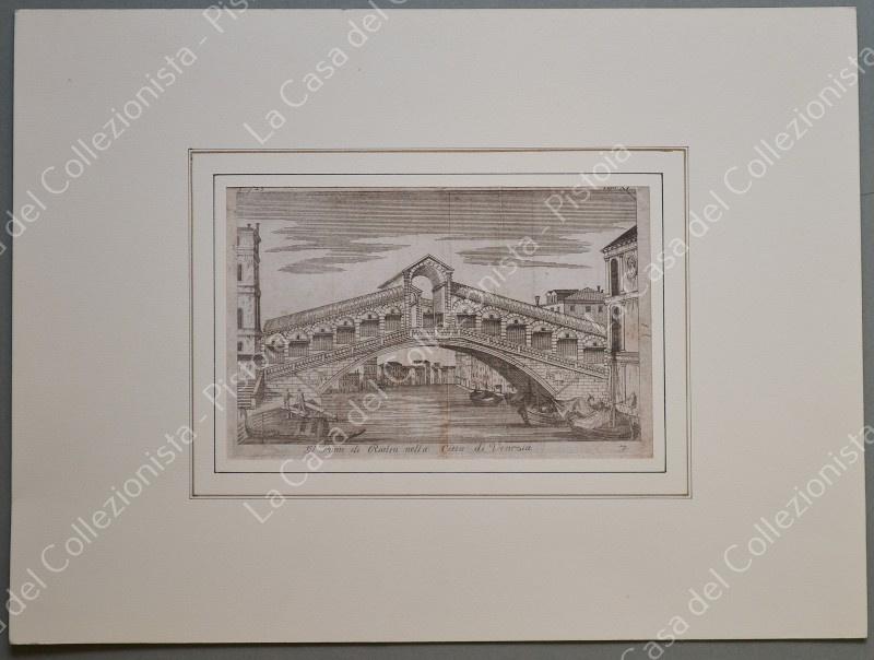 VENEZIA. Il Ponte di Rialto nella CIttà di Venezia. Salmon, ediz. di Napoli, circa 1750