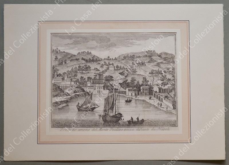 NAPOLI. Veduta di Posillipo. Acquaforte. Salmon, ediz. di Venezia, circa 1750