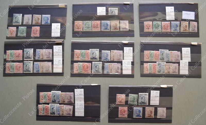 EGEO. Francobolli d'Italia 1901 - 1911 soprastampati. Dodici serie complete, tranne Rodi (manca cent. 15).