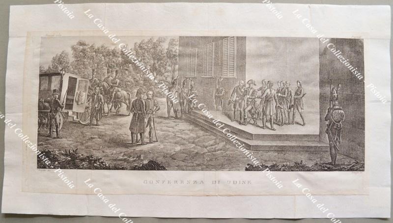 NAPOLEONE."CONFERENZA DI UDINE". Acquaforte tratta dall'opera di De Norvins, circa 1840