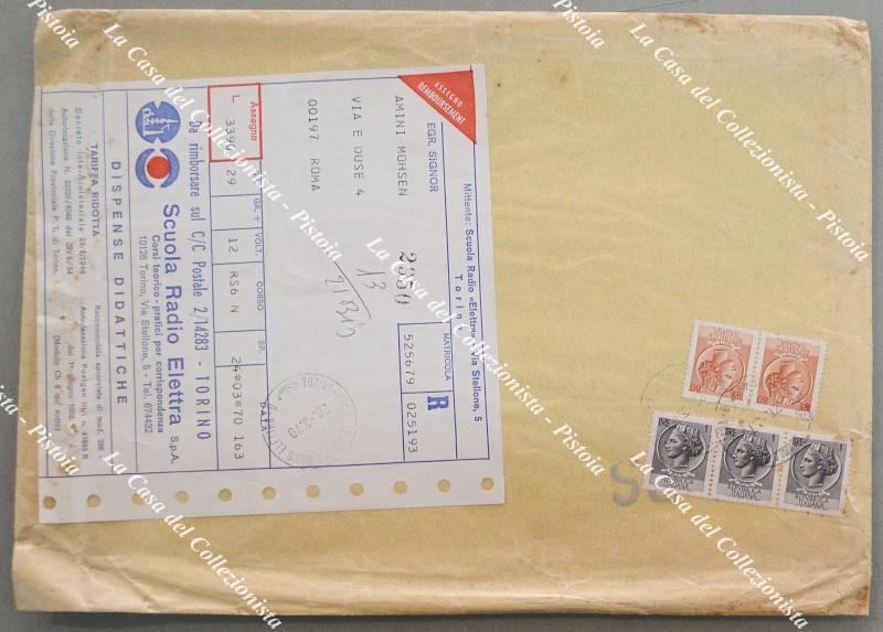 Storia postale Repubblica. TARIFFA RIDOTTA EDITORIALE. Piego di libro raccomandato in contrassegno del 26.3.1970