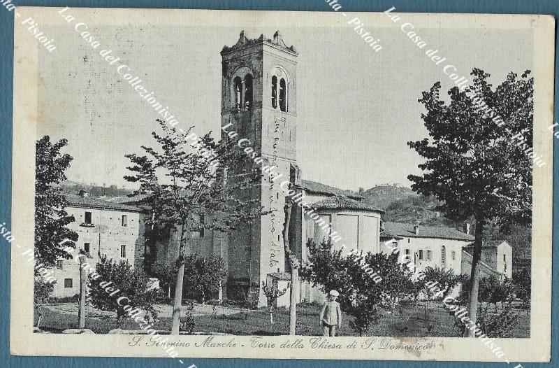 SAN SEVERINO, Macerata. Torre della Chiesa di S. Domenico. Cartolina Viaggiata nel 1916.