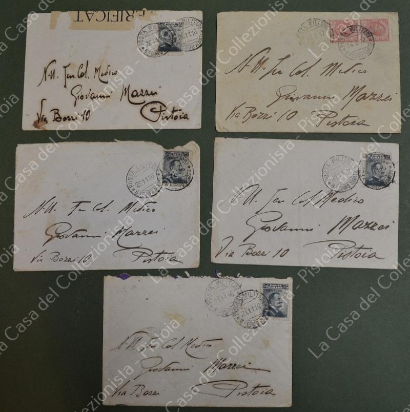 PRIMA GUERRA. POSTA MILITARE 6° CORPO D'ARMATA. 5 lettere del 1916 - 1917