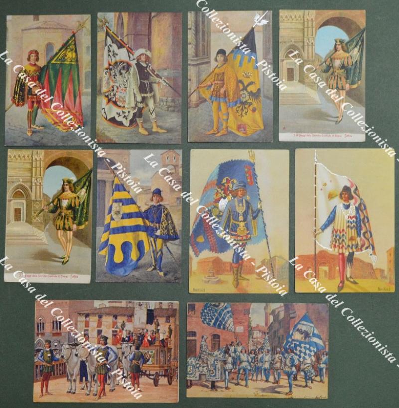 SIENA. Storiche Contrade. 10 cartoline d'epoca (4 formato grande)