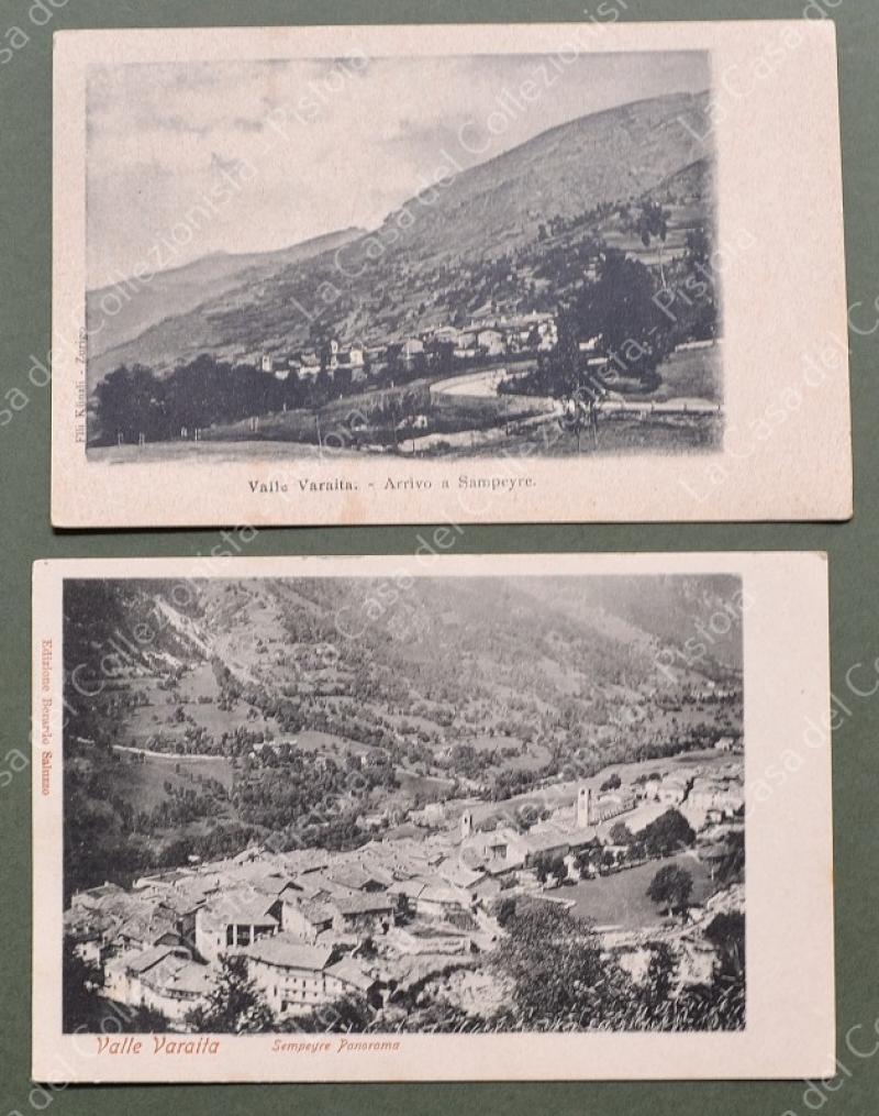 SAMPEYRE, Valle Varaita, Cuneo. 2 cartoline d'epoca, inizio 1900