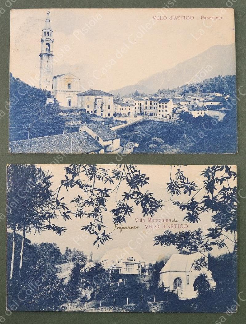 VELO D'ASTICO, Vicenza. 2 cartoline d'epoca viaggiate