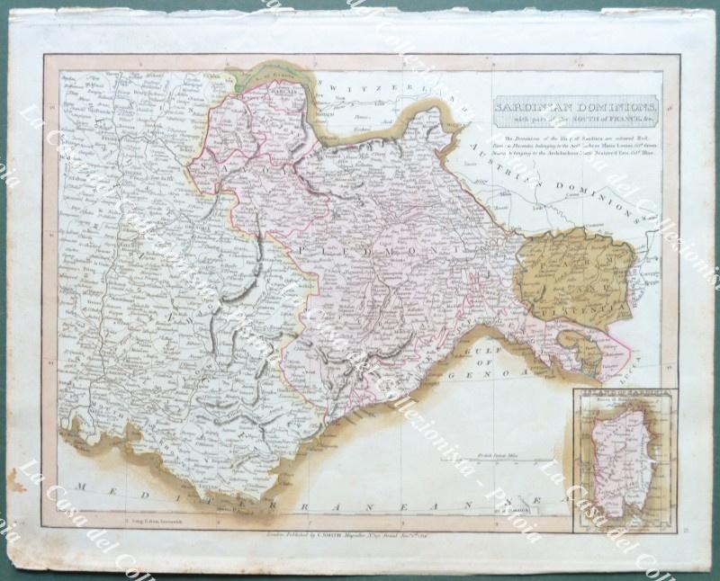 STATI SARDI. SARDINIAN DOMINIONS. Smith, Londra, 1816