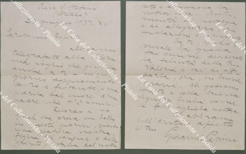 PAPINI GIOVANNI (Firenze 1881 - Firenze 1956). Poeta , narratore, saggista. Fondò con Prezzolini nel 1903 il Leonardo e con Soffici nel 1913 Lacerba che divenne l'organo del Futurismo italiano.