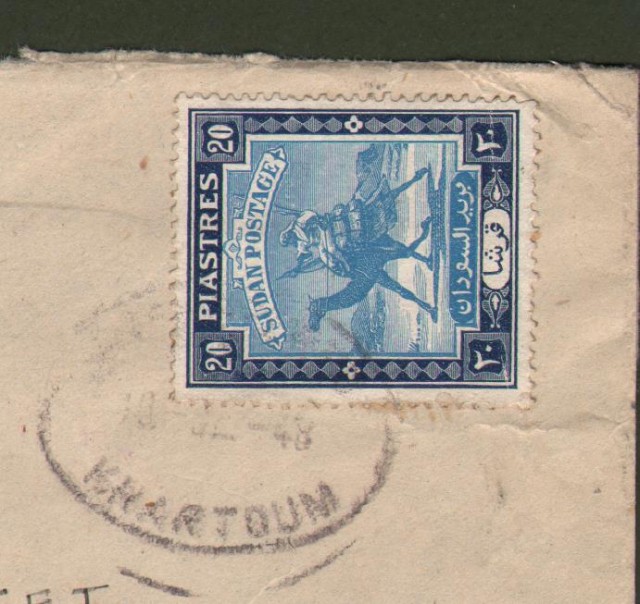 SUDAN. 1948. Registered letter for U.S.A..