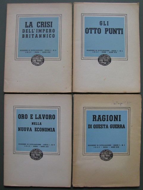 Fascismo. Quaderni di divulgazione editi in Roma a cura dell'Istituto Nazionale di Cultura Fascista