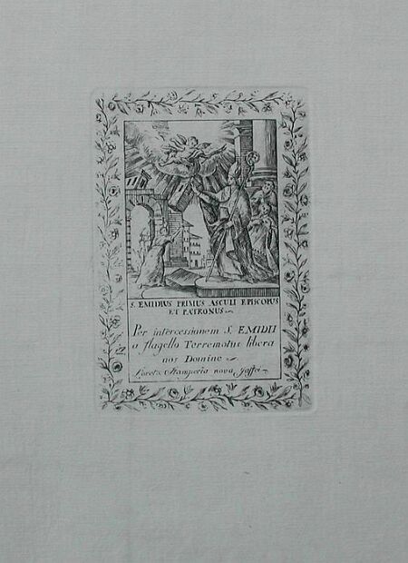 S. Emidius primus Asculi episcupus et patronus... Acquaforte