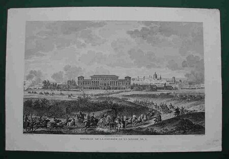 MANTOVA, Bataille de la Favorite. Splendida acquaforte, databile attorno al 1850