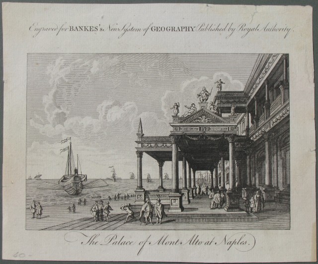 NAPOLI. The Palace of Mont Alto at Naples. Acquaforte databile alla fine del 1700