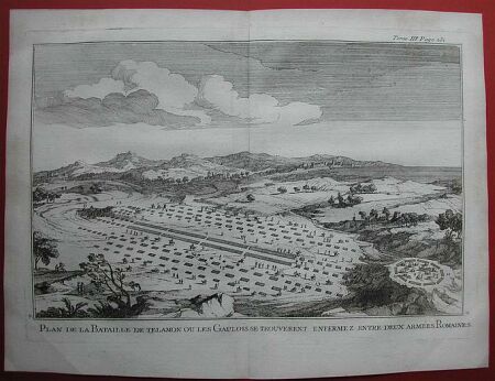 TALAMONE, Plan de la bataille de Talamon ou les gaulois se trouverent enfermez entre deux armà¨es romaines