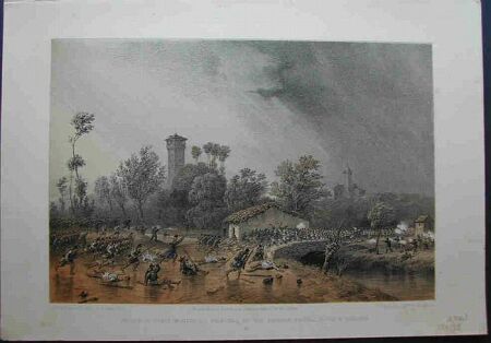 PALESTRO. Attack of Monte Montriolo. Carlo Bossoli, Londra, Day and Son, 1859