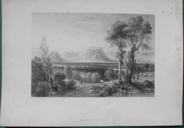 CERTALDO. Deliziosa veduta generale. Dall'opera di W. Brockedon, circa 1830