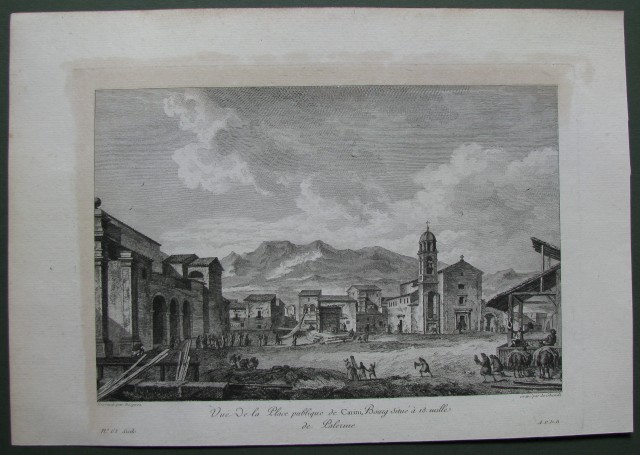 CARINI, Vue de la Place publique de Carini, Bourg situà¨ a 18 mille de Palerme.