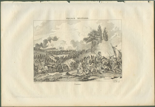 CASSANO. Scena di battaglia. Incisione su acciaio tratta dall'opera France Militaire, Parigi, 1835