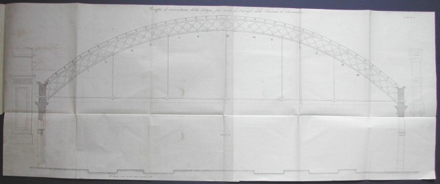 Tettoia di sosta pei convogli nella stazione di Alessandria.