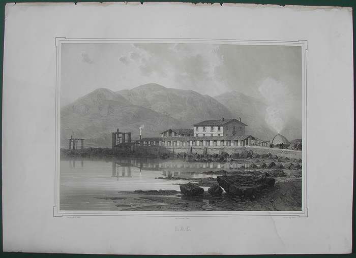 (Toscana - Larderdello e dintorni) LAC, bella veduta generale di un lago. Lemercier, Parigi, circa 1830