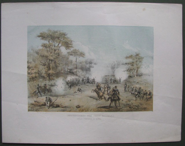 CAPUA. Cannoneggiamento sulle truppe nazionali della fortezza di Capua.